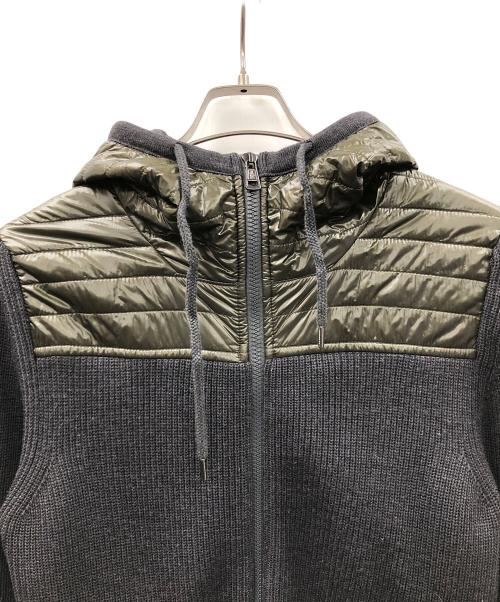 MONCLER（モンクレール）MONCLER (モンクレール) ナイロンフルジップコンビニットジャケット グレー×オリーブ サイズ:Mの古着・服飾アイテム