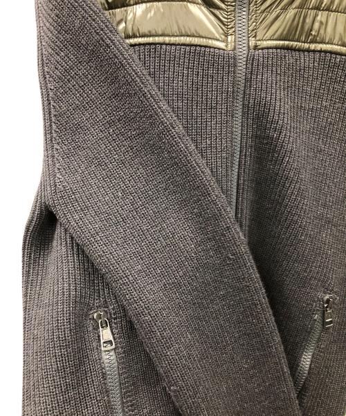 MONCLER（モンクレール）MONCLER (モンクレール) ナイロンフルジップコンビニットジャケット グレー×オリーブ サイズ:Mの古着・服飾アイテム