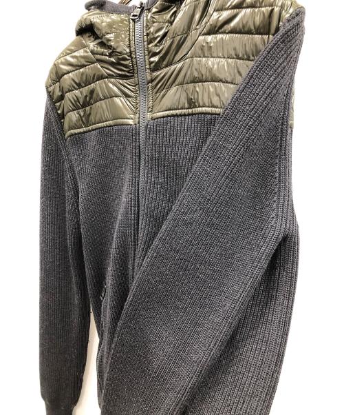 MONCLER（モンクレール）MONCLER (モンクレール) ナイロンフルジップコンビニットジャケット グレー×オリーブ サイズ:Mの古着・服飾アイテム