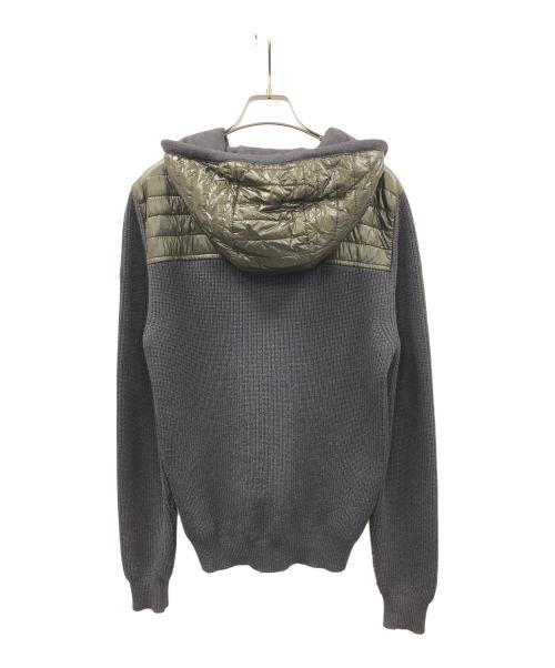 MONCLER（モンクレール）MONCLER (モンクレール) ナイロンフルジップコンビニットジャケット グレー×オリーブ サイズ:Mの古着・服飾アイテム