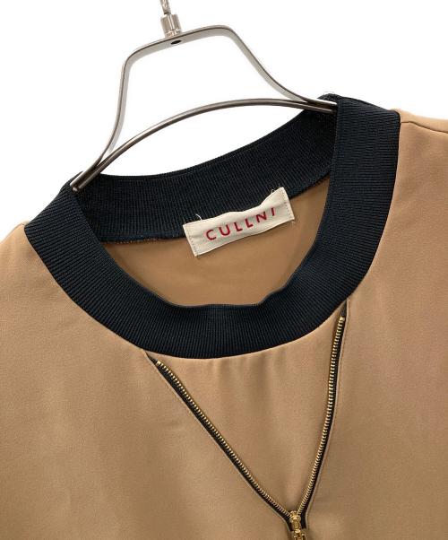 CULLNI（クルニ）CULLNI (クルニ) ハーフジップシャツ ゴールドジッププルオーバー カーキ×ブラック サイズ:1の古着・服飾アイテム