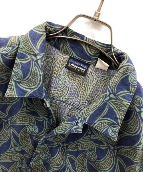 Patagonia（パタゴニア）Patagonia (パタゴニア) 半袖シャツ グリーン×ブルー サイズ:Sの古着・服飾アイテム