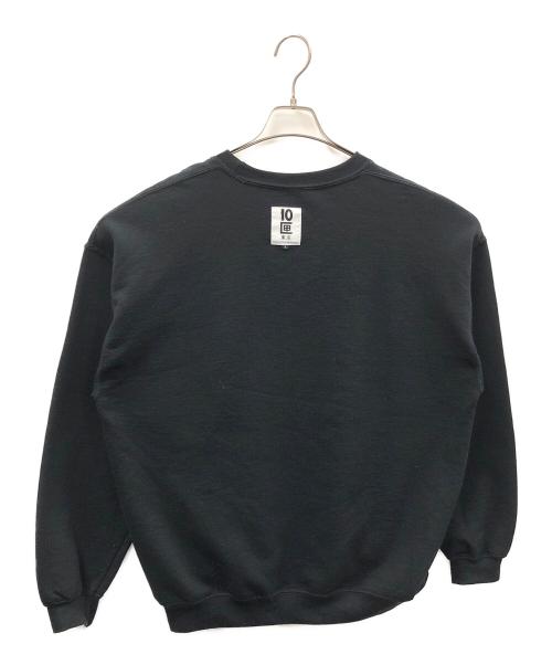 TENBOX（テンボックス）TENBOX (テンボックス) スウェット 東京CREW/フロッキープリント ブラック サイズ:Lの古着・服飾アイテム