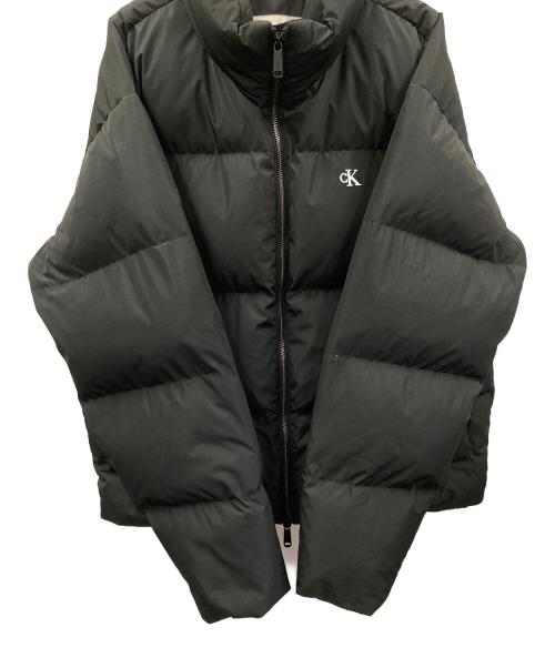 Calvin Klein Jeans（カルバンクラインジーンズ）Calvin Klein Jeans (カルバンクラインジーンズ) ショートレングス スタンドカラー ダウンジャケット ブラック サイズ:Mの古着・服飾アイテム