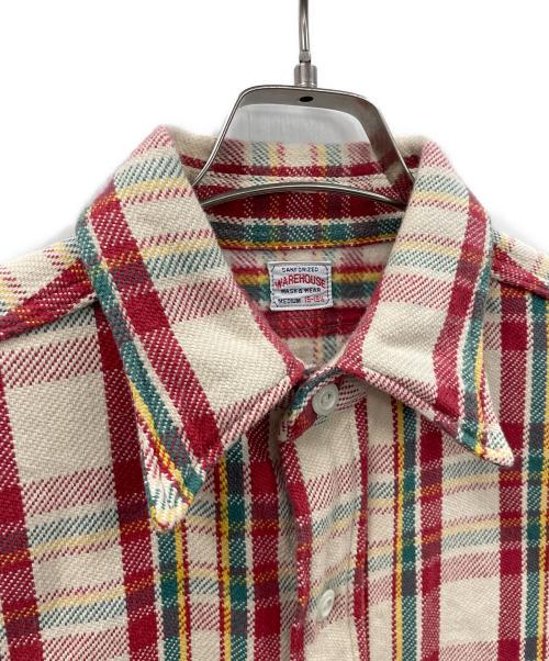 WAREHOUSE（ウエアハウス）WAREHOUSE (ウエアハウス) ネルシャツ レッド×ベージュ サイズ:実寸サイズにてご確認ください。の古着・服飾アイテム