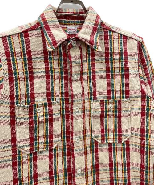 WAREHOUSE（ウエアハウス）WAREHOUSE (ウエアハウス) ネルシャツ レッド×ベージュ サイズ:実寸サイズにてご確認ください。の古着・服飾アイテム