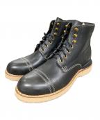 VISVIMビズビム）の古着「ショートブーツ VIRGIL CAP-FOLK（バージル キャップ フォルク）」｜ブラック