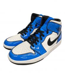 NIKE（ナイキ）の古着「スニーカー JORDAN1 MID SE SIGNAL」｜スカイブルー×ブラック