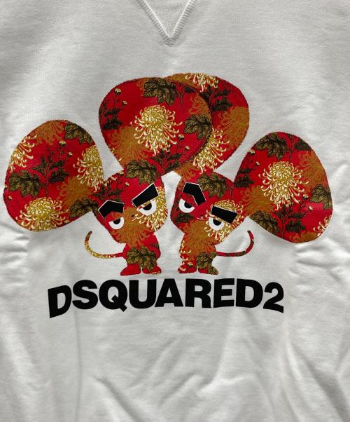 DSQUARED2（ディースクエアード）DSQUARED2 (ディースクエアード) スウェット ホワイト サイズ:Mの古着・服飾アイテム
