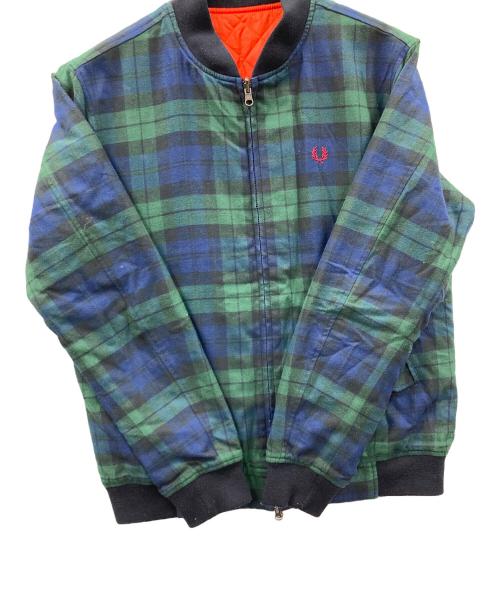 FRED PERRY（フレッドペリー）FRED PERRY (フレッドペリー) 中綿リバーシブルブルゾン ネイビー×グリーン サイズ:Lの古着・服飾アイテム