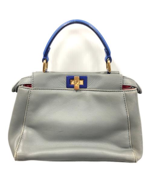 FENDI（フェンディ）FENDI (フェンディ) 2WAYバッグ ハンドバッグ ショルダーバッグ ピーカブーアイコニックスモール グレー サイズ:実寸サイズにてご確認くださいの古着・服飾アイテム