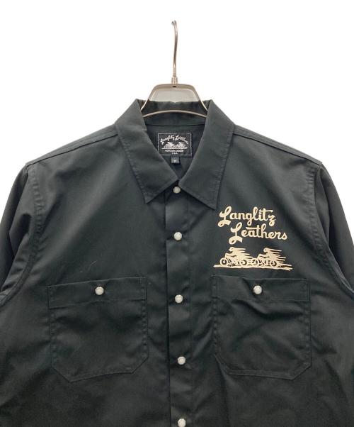Langlitz Leathers（ラングリッツレザー）Langlitz Leathers (ラングリッツレザー) ワークシャツ ブラック サイズ:Mの古着・服飾アイテム