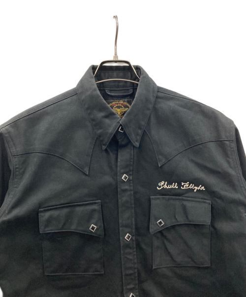 SKULL FLIGHT（スカルフライト）SKULL FLIGHT (スカルフライト) ウエスタンシャツ ブラック サイズ:Lの古着・服飾アイテム