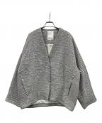 ELENDEEKエレンディーク）の古着「コート TWEED FORM SHORT CT（ツイード フォルム ショート コート）」｜グレー