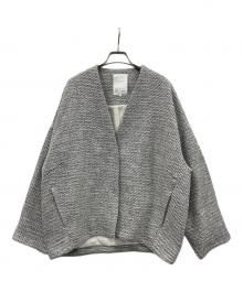 ELENDEEK（エレンディーク）の古着「コート TWEED FORM SHORT CT（ツイード フォルム ショート コート）」｜グレー