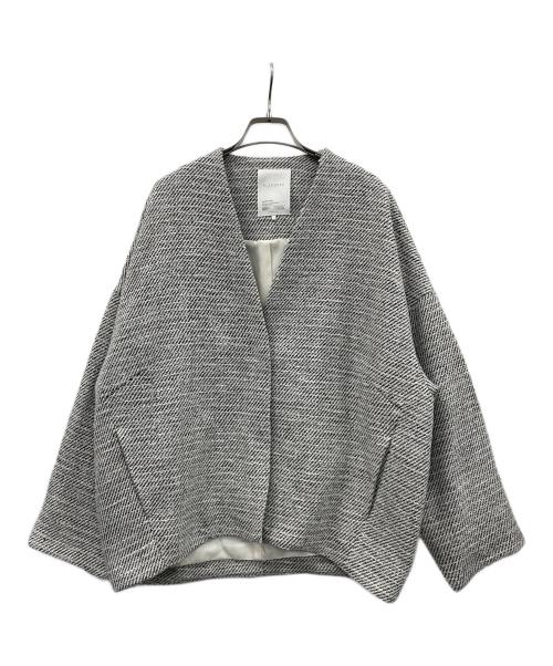 ELENDEEK（エレンディーク）ELENDEEK (エレンディーク) コート TWEED FORM SHORT CT（ツイード フォルム ショート コート） グレー サイズ:Fの古着・服飾アイテム