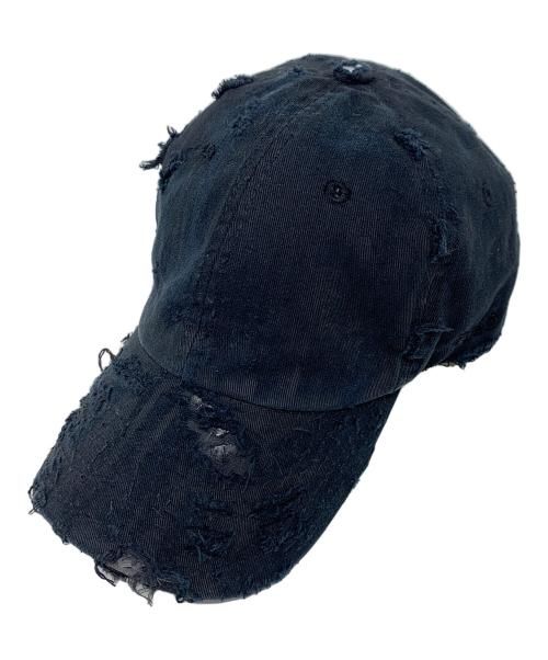 KALO SOIL（カロソイル）KALO SOIL (カロソイル) ダメージ加工キャップ DISTRE SSED CAP（ディストレスト キャップ） 帽子 ブラック サイズ:実寸サイズにてご確認ください。の古着・服飾アイテム