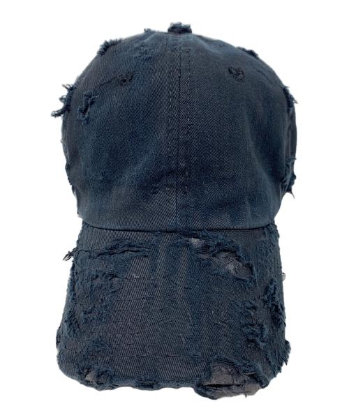 KALO SOIL（カロソイル）KALO SOIL (カロソイル) ダメージ加工キャップ DISTRE SSED CAP（ディストレスト キャップ） 帽子 ブラック サイズ:実寸サイズにてご確認ください。の古着・服飾アイテム