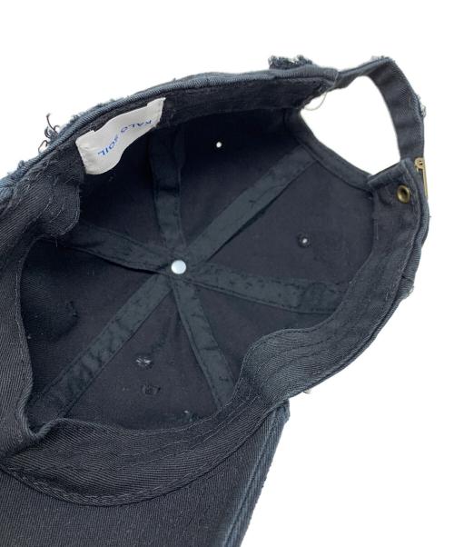 KALO SOIL（カロソイル）KALO SOIL (カロソイル) ダメージ加工キャップ DISTRE SSED CAP（ディストレスト キャップ） 帽子 ブラック サイズ:実寸サイズにてご確認ください。の古着・服飾アイテム
