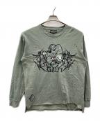 GALFYガルフィー）の古着「ダメージカットソー 染め染めわんちゃんボロボロンTee」｜グリーン