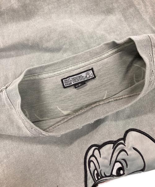 GALFY（ガルフィー）GALFY (ガルフィー) ダメージカットソー 染め染めわんちゃんボロボロンTee グリーン サイズ:中型犬の古着・服飾アイテム