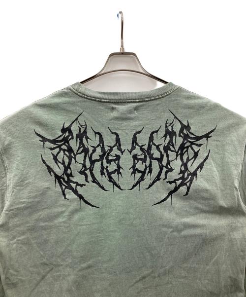 GALFY（ガルフィー）GALFY (ガルフィー) ダメージカットソー 染め染めわんちゃんボロボロンTee グリーン サイズ:中型犬の古着・服飾アイテム