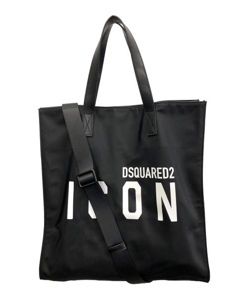 DSQUARED2（ディースクエアード）DSQUARED2 (ディースクエアード) 2WAYバッグ トートバッグ ショルダーバッグ 	ICON（アイコン） ブラック サイズ:実寸サイズにてご確認くださいの古着・服飾アイテム