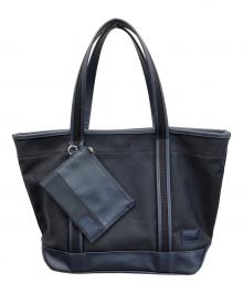PORTER GIRL（ポーターガール）の古着「BOYFRIEND TOTE TOTE BAG(L)（ボーイフレンド トート トート バッグ エル）」｜ネイビー