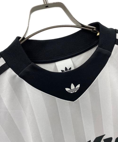 adidas（アディダス）adidas (アディダス) ジャージ ロングスリーブ レース ジャージ ホワイト×ブラック サイズ:2XLの古着・服飾アイテム