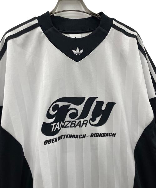 adidas（アディダス）adidas (アディダス) ジャージ ロングスリーブ レース ジャージ ホワイト×ブラック サイズ:2XLの古着・服飾アイテム