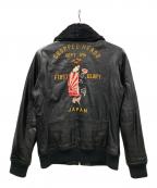 CROPPED HEADSクロップドヘッズ）の古着「ライダースジャケット」｜ブラック