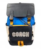 COACHコーチ）の古着「リュック カラーブロック トラック バックパック」｜ブルー×アイボリー
