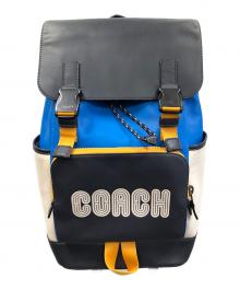 COACH（コーチ）の古着「リュック カラーブロック トラック バックパック」｜ブルー×アイボリー