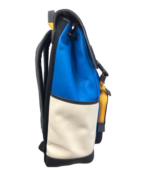 COACH（コーチ）COACH (コーチ) リュック カラーブロック トラック バックパック ブルー×アイボリー サイズ:実寸サイズにてご確認くださいの古着・服飾アイテム