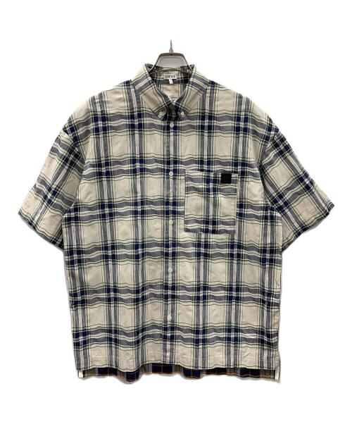 LOEWE（ロエベ）LOEWE (ロエベ) 半袖シャツ アイボリー×ブルー サイズ:37の古着・服飾アイテム