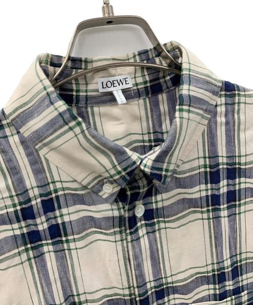 LOEWE（ロエベ）LOEWE (ロエベ) 半袖シャツ アイボリー×ブルー サイズ:37の古着・服飾アイテム