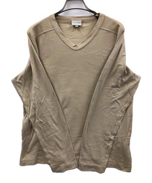 DRIES VAN NOTEN（ドリスヴァンノッテン）DRIES VAN NOTEN (ドリスヴァンノッテン) Vネックカットソー ベージュ サイズ:Lの古着・服飾アイテム