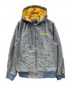 SUPPLIERサプライヤー）の古着「ジップパーカー MONOGRAM DENIM HOODIE（モノグラム デニム フーディ）」｜スカイブルー