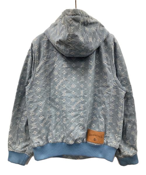 SUPPLIER（サプライヤー）SUPPLIER (サプライヤー) ジップパーカー MONOGRAM DENIM HOODIE（モノグラム デニム フーディ） スカイブルー サイズ:Sの古着・服飾アイテム