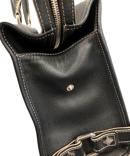MCM（エムシーエム）MCM (エムシーエム) ハンドバッグ Black Leather Studdes Frame Bag（ブラック レザー スタッデッド フレーム バッグ） ブラック サイズ:実寸サイズにてご確認ください。の古着・服飾アイテム