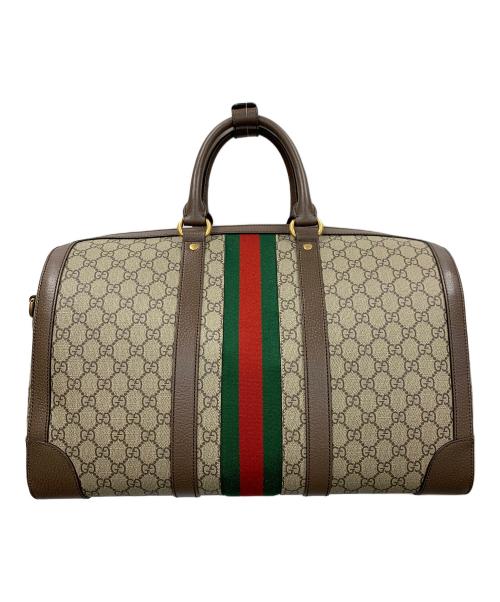 GUCCI（グッチ）GUCCI (グッチ) ダッフルバッグ ボストンバッグ GG スプリーム ブラウン サイズ:実寸サイズにてご確認ください。の古着・服飾アイテム