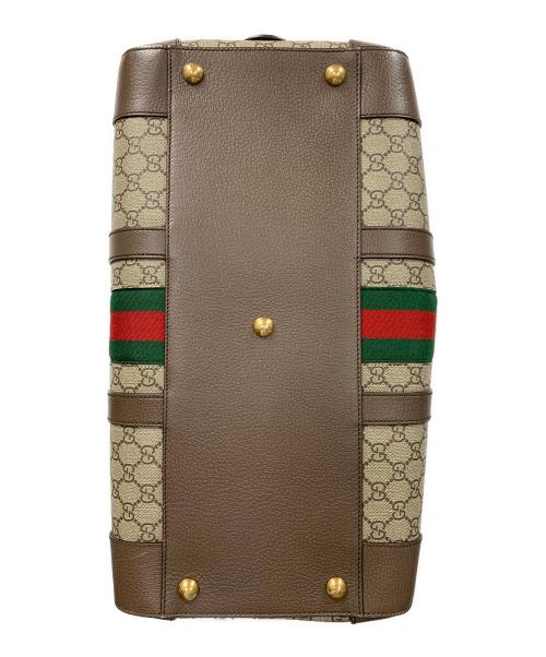 GUCCI（グッチ）GUCCI (グッチ) ダッフルバッグ ボストンバッグ GG スプリーム ブラウン サイズ:実寸サイズにてご確認ください。の古着・服飾アイテム