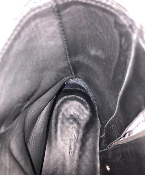 RICK OWENS（リックオウエンス）RICK OWENS (リックオウエンス) カーフレザー ハイカット スニーカー ラモーンズ ブラック サイズ:43の古着・服飾アイテム
