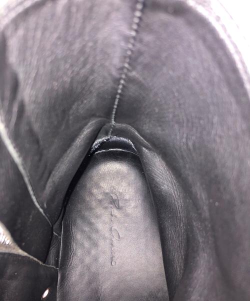 RICK OWENS（リックオウエンス）RICK OWENS (リックオウエンス) カーフレザー ハイカット スニーカー ラモーンズ ブラック サイズ:43の古着・服飾アイテム