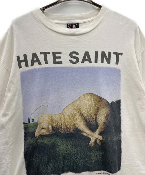 SAINT MICHAEL（セントマイケル）SAINT MICHAEL (セントマイケル) Tシャツ HATE SHEEP（ヘイト シープ） ホワイト サイズ:XLの古着・服飾アイテム