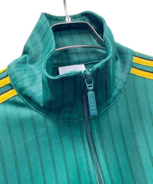 adidas（アディダス）adidas (アディダス) トラックジャケット ファイヤーバード ルーズ ピンストライプ トラックトップ グリーン×イエロー サイズ:M 未使用品の古着・服飾アイテム