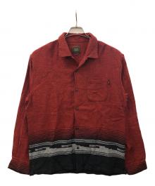 RATS（ラッツ）の古着「オープンカラーシャツ 23SS NATIVE JAQUARD SHIRT（2023年春夏 ネイティブ ジャガード シャツ）」｜レッド