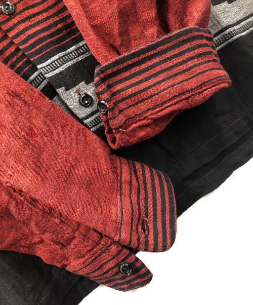 RATS（ラッツ）RATS (ラッツ) オープンカラーシャツ 23SS NATIVE JAQUARD SHIRT（2023年春夏 ネイティブ ジャガード シャツ） レッド サイズ:Lの古着・服飾アイテム
