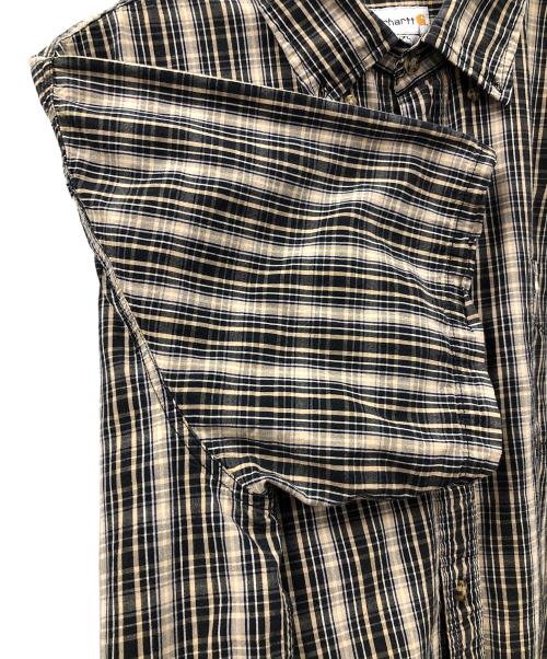 CarHartt（カーハート）CarHartt (カーハート) 半袖シャツ ベージュ×ブラック サイズ:XXL TALLの古着・服飾アイテム