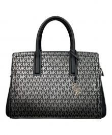 MICHAEL KORS（マイケル・コース）の古着「ハンドバッグ MKシグネチャー LAILA メタリック サッチェル ミディアム」｜ブラック
